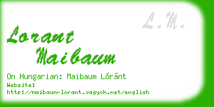 lorant maibaum business card